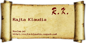 Rajta Klaudia névjegykártya